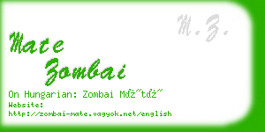 mate zombai business card